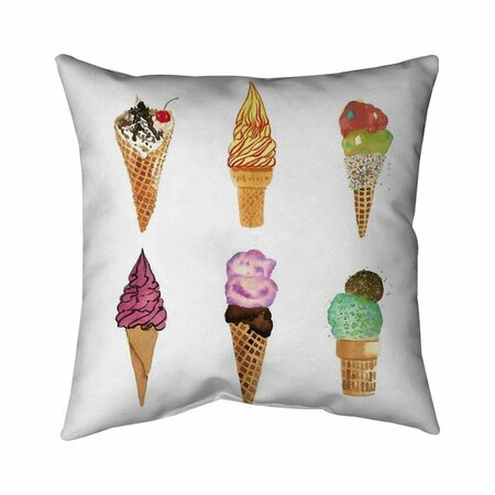 BEGIN HOME DECOR 26 x 26 in. Ice Cream Cones-Double Sided Print Indoor Pillow 5541-2626-GA114